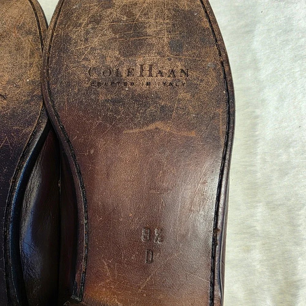 Vintage Cole Haan Country Boat Shoes Loafers Brown Leather Italian Mens 8.5 D